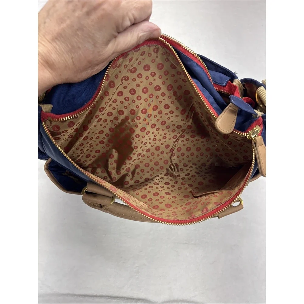 Maman New York Diaper Bag Navy Blue/ Beige Quilted Shoulder Bag Messenger Look